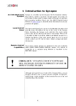 Предварительный просмотр 8 страницы Axon Synapse GDS100 Installation And Operation Manual