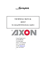 Предварительный просмотр 2 страницы Axon Synapse HDR07 Technical Manual