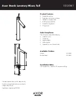 Предварительный просмотр 1 страницы Axor 10120XX1 Specification Sheet