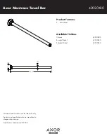 Предварительный просмотр 1 страницы Axor Axor Montreux Towel Bar 42020XX0 Specification Sheet