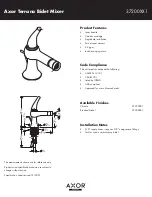 Axor Axor Terrano 37200XX1 Specification Sheet preview