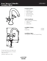 Предварительный просмотр 1 страницы Axor Brushed Nickel 37030821 Specification Sheet