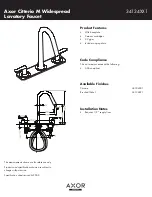 Axor Citterio M 34134001 Specification Sheet preview