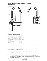 Preview for 2 page of Axor High Spout 38030XX1 Installation Instructions Manual