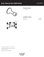 Предварительный просмотр 1 страницы Axor Terrano Face Cloth Hook 41337XX0 Specification Sheet