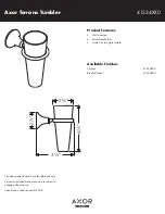 Предварительный просмотр 1 страницы Axor Terrano Tumbler 41334XX0 Specification Sheet