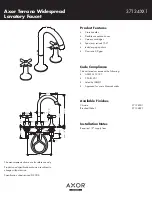 Axor Terrano Widespread Lavatory Faucet 37134XX1 Specification Sheet предпросмотр