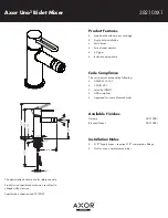 Axor Uno 38210XX1 Specification Sheet предпросмотр