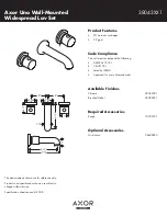 Предварительный просмотр 1 страницы Axor Wall-Mounted Widespread Faucet Set 38043001 Specification Sheet