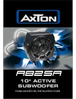 AXTON AB25A Installation Manual preview