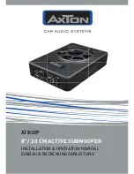 Preview for 1 page of AXTON ATB20P Installation & Operation Manual