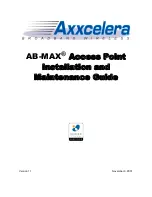 Axxcelera Broadband Wireless AB-MAX Installation And Maintenance Manual preview