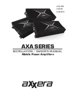 Предварительный просмотр 1 страницы Axxera AXA10D Installation & Owner'S Manual