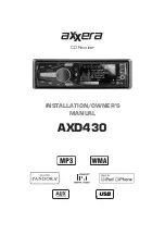 Preview for 1 page of Axxera AXD430 Installation And Owner'S Manual