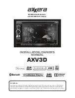 Preview for 1 page of Axxera AXV3D Installation & Owner'S Manual