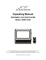 Preview for 1 page of Axxion ADVD-1202 Operating Manual