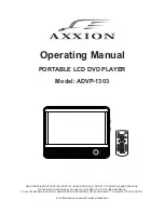 Preview for 1 page of Axxion ADVP-1303 Operating Manual