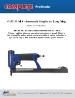 AXXIS COMPLETE ProGrade C-5016LMA Operating Instructions Manual preview