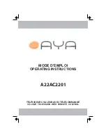 Preview for 1 page of AYA A22AC2201 Operaing Instructions