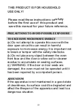 Preview for 3 page of AYA MOG720MI Instructions For Use Manual