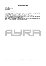 Предварительный просмотр 5 страницы Ayra 9000-0004-6673 User Manual