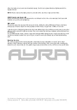 Предварительный просмотр 7 страницы Ayra 9000-0004-6673 User Manual