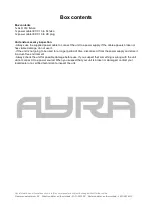 Предварительный просмотр 5 страницы Ayra 9000-0005-3333 User Manual