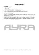 Preview for 5 page of Ayra 9000-0019-1962 User Manual