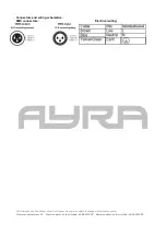 Preview for 17 page of Ayra 9000-0019-2007 User Manual