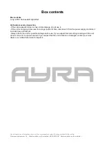 Предварительный просмотр 6 страницы Ayra 9000-0021-6269 User Manual