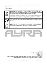 Preview for 5 page of Ayra 9000-0027-4693 User Manual