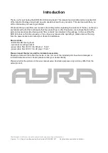 Предварительный просмотр 2 страницы Ayra 9000-0031-5606 User Manual