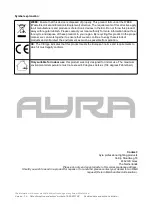 Preview for 5 page of Ayra 9000-0031-5820 User Manual