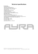 Предварительный просмотр 13 страницы Ayra 9000-0031-9683 User Manual