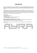 Preview for 2 page of Ayra 9000-0051-4484 User Manual