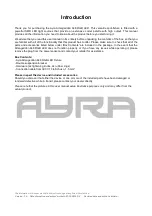Preview for 2 page of Ayra 9000-0051-4489 User Manual