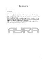 Предварительный просмотр 3 страницы Ayra ALO 030 User Manual