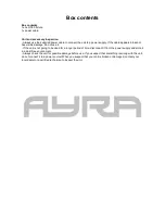 Предварительный просмотр 4 страницы Ayra ALO 060 User Manual