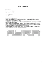 Предварительный просмотр 3 страницы Ayra Ero 3610 User Manual