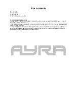 Preview for 5 page of Ayra ITA01 MKII 130mW RGY DMX laser User Manual