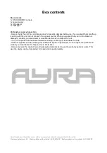 Предварительный просмотр 4 страницы Ayra oso 240b mkii User Manual