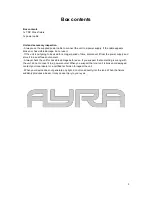 Preview for 3 page of Ayra TDC Cross User Manual