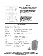 Предварительный просмотр 1 страницы Azden APS 25 Specifications