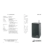 Azden APS 25b User Manual preview