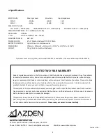 Preview for 4 page of Azden FMX-32a Operating Manual