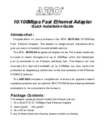 Preview for 1 page of Azio AES100A Quick Installation Manual