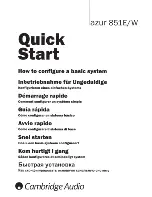 Preview for 1 page of azur 851E/W Quick Start Manual