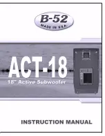 Preview for 1 page of B-52 ACT-18 Instruction Manual