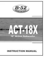 Preview for 1 page of B-52 ACT-18X Instruction Manual