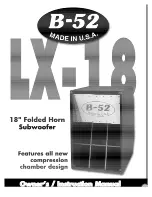 Preview for 1 page of B-52 LX-18 Owner'S Instruction Manual